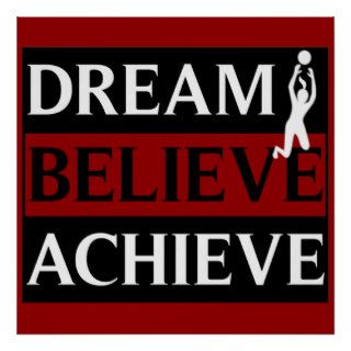 Dream Believe Achieve Womens Volleyball Poster