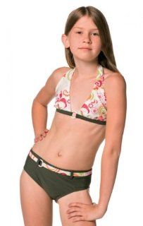 eleMar Mädchen Bikini, Neckholder, Gr. 152, NEU, Farbe:145 oliv; Größe:152: Sport & Freizeit