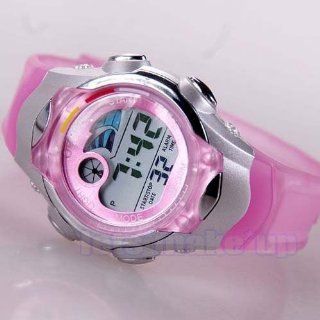 NEU OHSEN Digital Datum Alarm Stopp Sport Mädchen Quarz Armbanduhr wasserdicht Uhr   Pink: Uhren