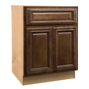 Home Decorators Collection Assembled 27x34.5x21 in. Vanity Sink Base Cabinet in Huntington Chocolate Glaze DISCONTINUED VSB2721 HCG