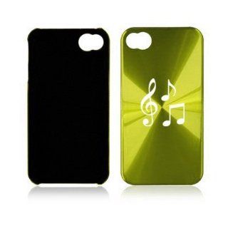 Apple iPhone 4 4S 4G Green A734 Aluminum Hard Back Case Music Notes: Cell Phones & Accessories