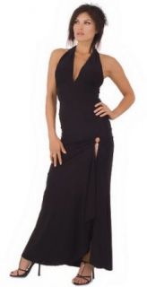 Stylish Sophisticated Fashionable Classic Evening Dress with Chained Hip Accent from Hot Fash Dresses   SPHINX Black at  Womens Clothing store