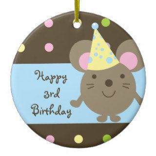 Customizable Party Mouse Happy Birthday Ornament