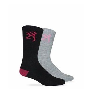 Browning Socks   Medium Weight Wool Blend   Pink & Gray   Medium   9488  Athletic Socks  Sports & Outdoors