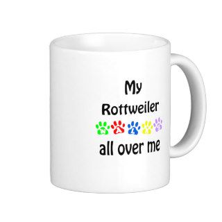Rottweiler Walks Design Coffee Mugs
