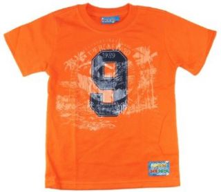 Number One Boys Toddler Super Soft #9 Summer Short Sleeve Tee Shirt 4 orange: Fashion T Shirts: Clothing