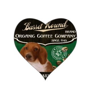 Basset Hound Brand – Organic Coffee Company Heart Stickers