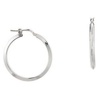 Sterling Silver Knife Edge Tube Earrings 24.00 Mm 84980: Jewelry