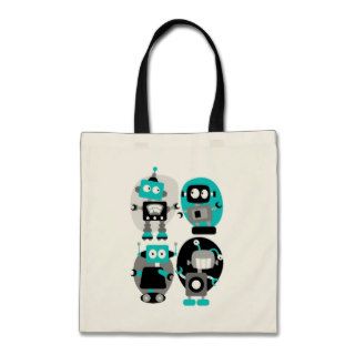 Robot Love   Blue Tote Bag