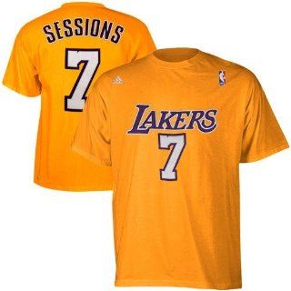 LA Lakers t shirt : adidas Ramon Sessions Los Angeles Lakers Player Name and Number T Shirt   Gold : Sports Fan Apparel : Sports & Outdoors