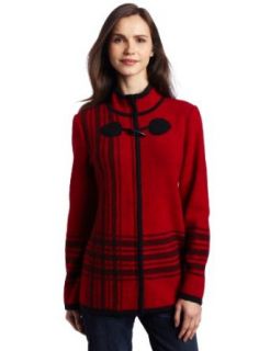 Pendleton Women's Stadium Sweater Coat, Cheery Red/Black, X Small at  Womens Clothing store