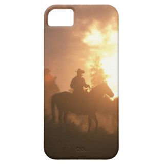 Horse Photo Horseback Cowboy Poses At Sunset iPhone 5 Case