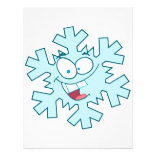 cute happy silly cartoon snowflake character flyer