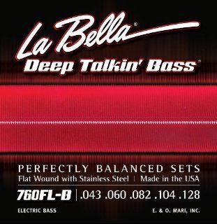 La Bella Electric Bass Guitar Deep Talkin' Bass Light, .043   .128, Stainless Steel Flat Wound Low: Musical Instruments