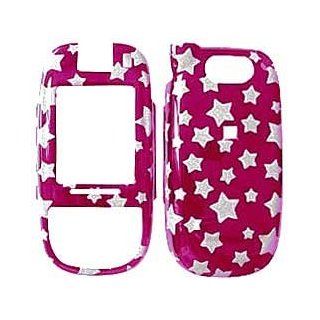 Glitter Stars on Hot Pink   LG CU320 Hard Case   Snap on Cell Phone Faceplate Cover: Electronics
