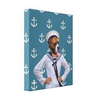 Funny sailor dog character gallery wrapped canvas
