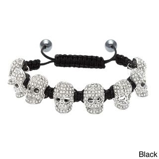 Crystal Skull Macrame Bracelet with Hematite Beads Eternally Haute Fashion Bracelets