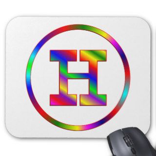 Letter H Rainbow Mouse Pads