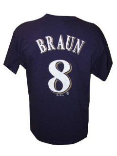 Ryan Braun Milwaukee Brewers Blue Jersey Name & Number T Shirt : Apparel : Clothing