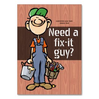 Job Hunting Handyman Fix It Carpenter Painter Business Card Templates
