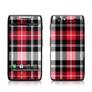 Red Plaid Design Protective Skin Decal Sticker for Motorola Droid Razr Cell Phone: Cell Phones & Accessories