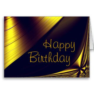 Golden Happy Birthday Card