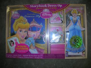 Disney Princess Cinderella Storybook Dress Up Magnetic Wooden Dress Up Doll   50 Pieces: Toys & Games