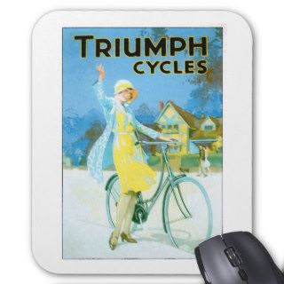 Vintage Triumph Cycles Bicycle Poster Mousepads