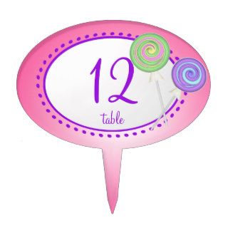Lollipop Candy Table Number Cake Toppers