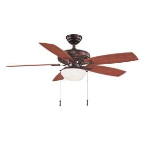 Hampton Bay Gazebo II 52 in. Indoor/Outdoor Weathered Bronze Ceiling Fan YG188 WB