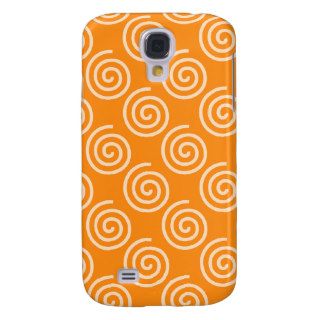 3G Orange Swirl Pern  Galaxy S4 Cases