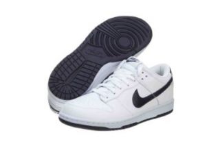 Nike Mens Dunk Low Top Leather Basketball Sneaker, White/Obsidian, US 12: Fashion Sneakers: Shoes