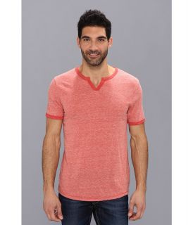Lucky Brand Weekend Notch Neck Stripe Tee Mens T Shirt (Red)