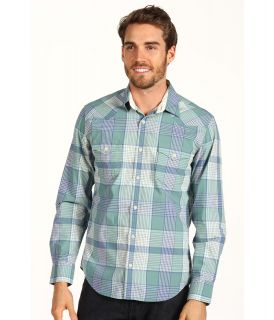 Lucky Brand Merin Plaid 2 Pocket Shirt Mens Long Sleeve Button Up (Blue)