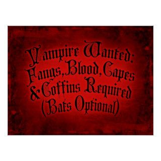 Vampire Wanted Print