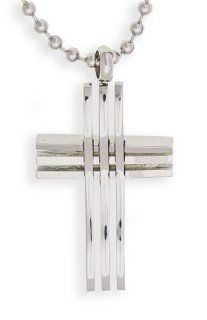 EDFORCE Stainless Steel Cross Pendant (136 0044 P) Pendant Necklaces Jewelry