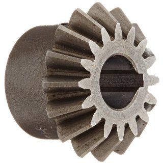 Boston Gear HL146Y P Bevel Pinion Gear, 1.51 Ratio, 0.375" Bore, 16 Pitch, 16 Teeth, 20 Degree Pressure Angle, Straight Bevel, Keyway, Steel with Case Hardened Teeth