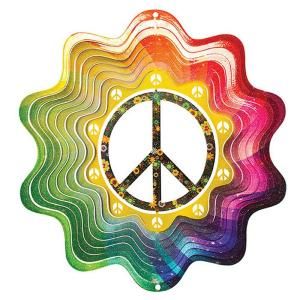 Iron Stop 6.5 in. Peace Sign Wind Spinner D290 6