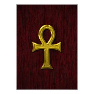 Ankh Symbol Gold Color Personalized Announcements