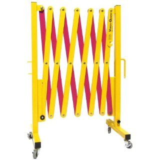 Versa Guard VG 5000 C Aluminum/Steel Expandable Portable Safety Barricade with Non Marking 2" Caster and Brake, 39" Height, 17" to 136" Expanded Height, Yellow/Magenta: Industrial Safety Chain Barriers: Industrial & Scientific