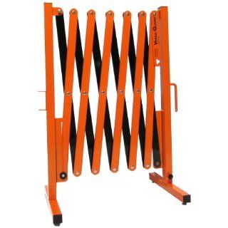 Versa Guard VG 2000 Aluminum/Steel Expandable Portable Safety Barricade with Stationary Feet, 37" Height, 17" to 136" Expanded Height, Orange/Black: Industrial Safety Chain Barriers: Industrial & Scientific