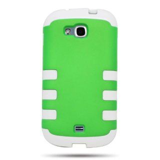CoverON HYBRID Dual Heavy Duty Hard NEON GREEN Case and Soft WHITE TPU Cover for Samsung Galaxy Axiom / Admire II With PRY  Triangle Case Removal Tool: Cell Phones & Accessories