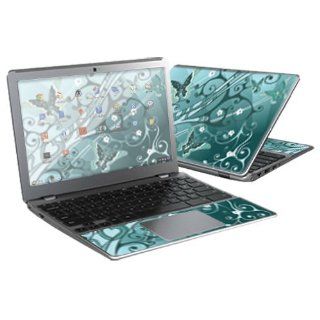 Protective Skin Decal Cover for Samsung Series 5 550 Chromebook Sticker Skins Butterfly Blues: Computers & Accessories