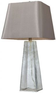 Dimond Lighting HGTV146 HGTV Home Clear Table Lamp with Light Grey Nylon Shade and 3 Way Switch, Clear  