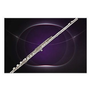 Photo Print of A Flute on A Purple Background