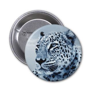 Leopard in Black and White Pinback Button