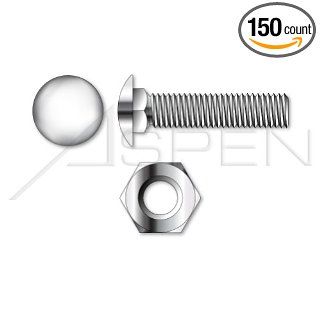 (150pcs each) 1/4" 20 X 4 1/2 Carriage Bolts, Hex Nuts, Stainless Steel 18 8 Ships FREE in USA: Industrial & Scientific
