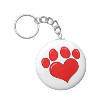 4782 RED HEART PAWS CAUSES ANIMALS LOVE CARING MOT KEYCHAINS