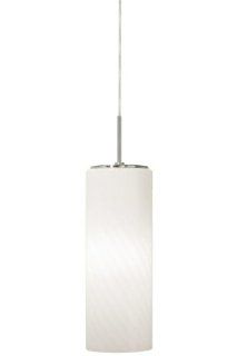 Stone Lighting PD186OPPNX5M Pendant, Polished Nickel Finish with Large Cased Opal Cylinder and Swirl Optic Shades   Ceiling Pendant Fixtures  