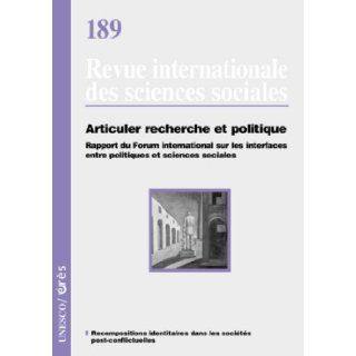 Riss 189 Articuler Recherche et Politiq (French Edition): Collectif: 9782749210117: Books